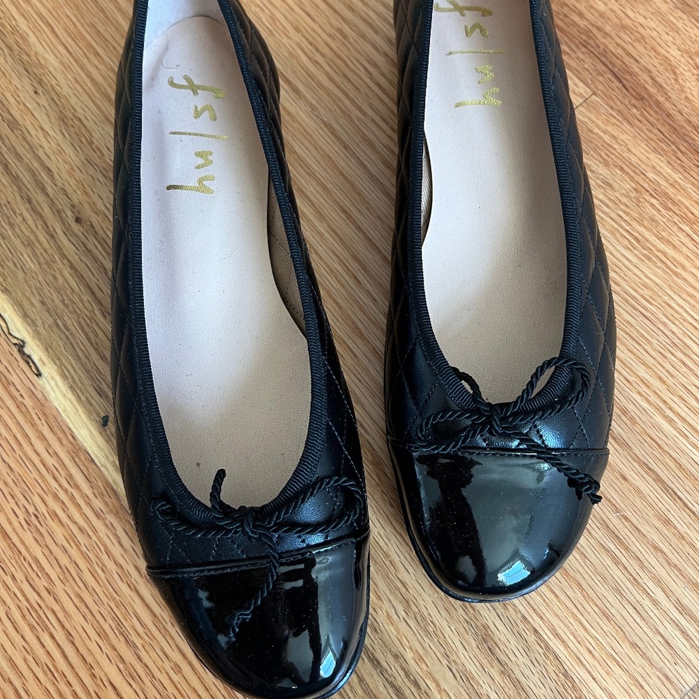 Black Ballet flats - fs/ny French Sole Passport Rubber Sole - Black NEW